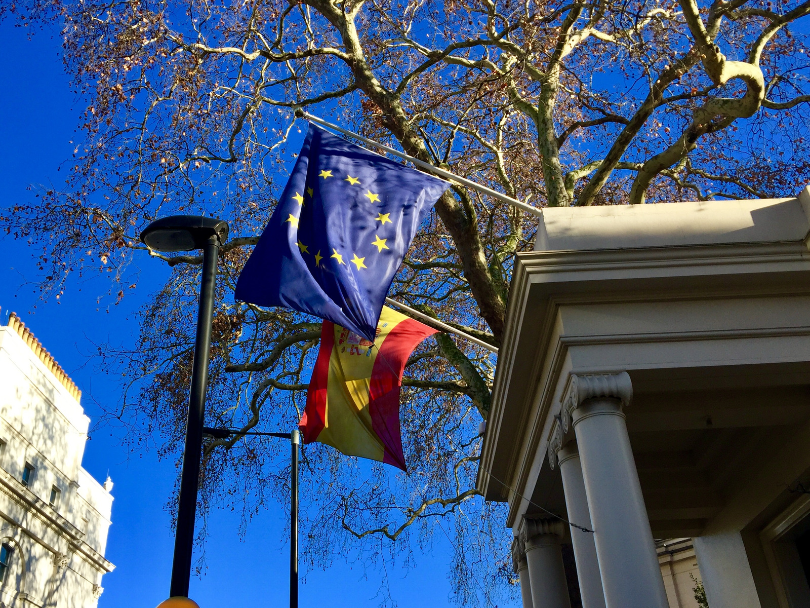 Canva spanish and european union flags