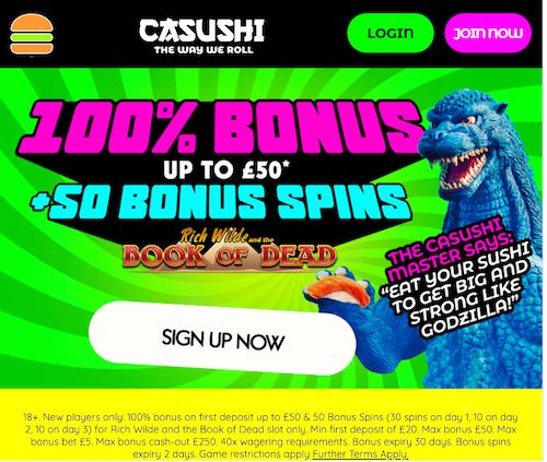 Casushi 50 spins